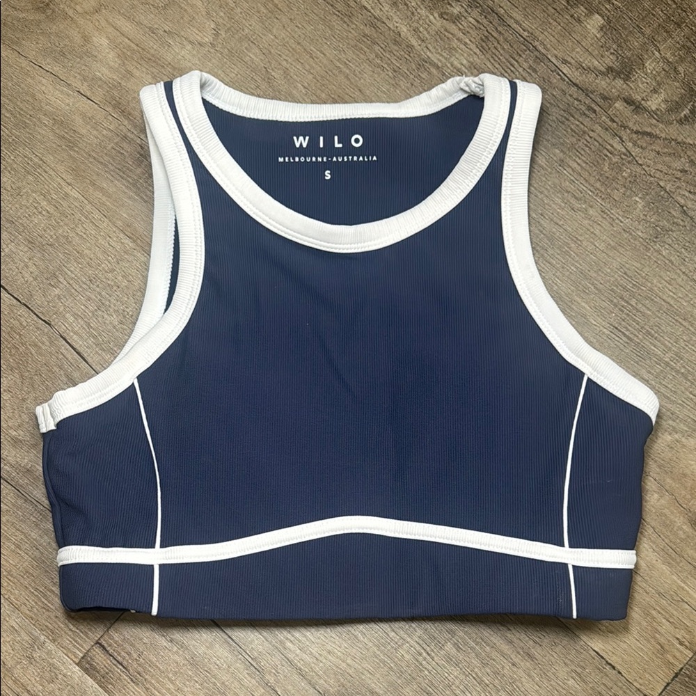 Women's Navy and White Workout Top